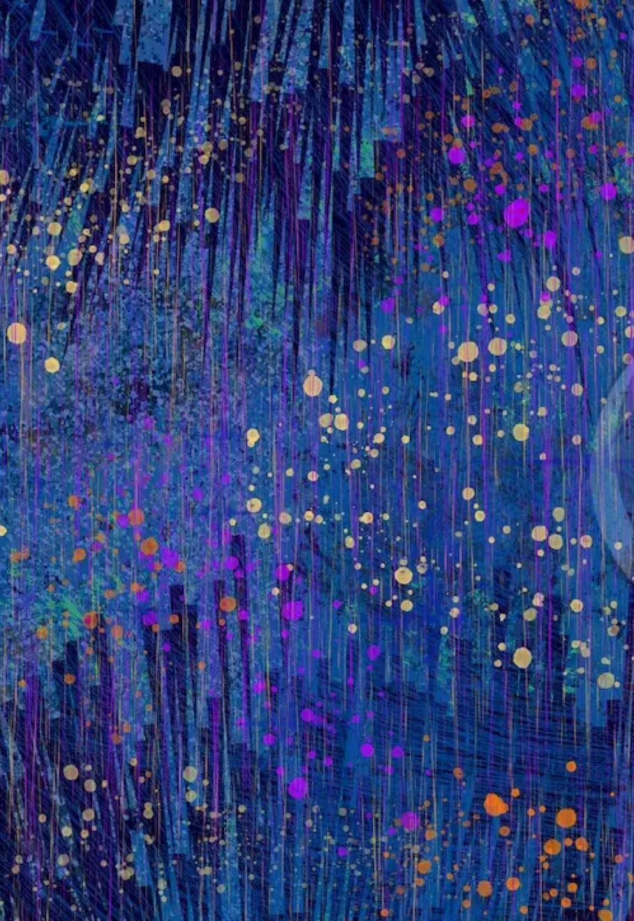 “Under the Sea” by JJ Ashton - Digital, mixed media, abstract painting reminding me of an under the sea bubbly scene.